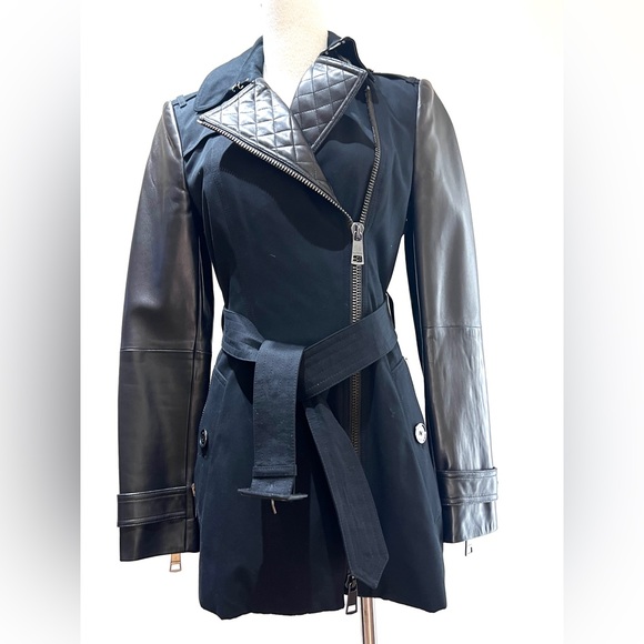 Burberry London Leather-sleeved Cotton-gabardine Trench Coat - Picture 6 of 8